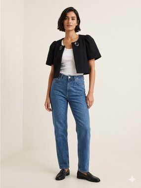 ARCHIVAL H&M TREND 80% Wool Puff Sleeve Bolero - MINT / NO PILLING - Sz 6